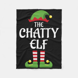 Chatty Elf Family Matching Group Christmas Fleece Blanket