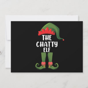 Chatty Elf Family Matching Group Christmas Invitation