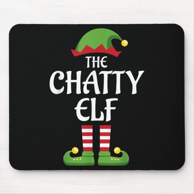 Chatty Elf Family Matching Group Christmas  Mouse Pad (Front)