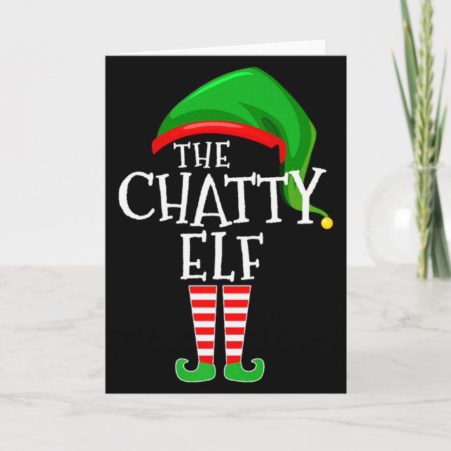 Chatty Elf Family Matching Group Christmas Premium Card (Front)