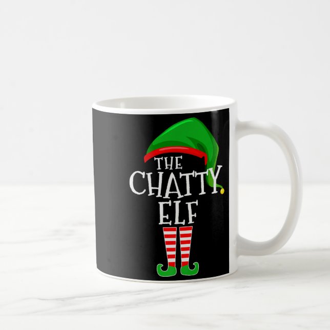 Chatty Elf Family Matching Group Christmas Premium Coffee Mug (Right)