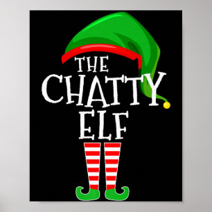 Chatty Elf Family Matching Group Christmas Premium Poster