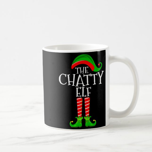 Chatty Elf Funny Matching Family Group Christmas P Coffee Mug (Right)