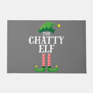 Chatty Elf Matching Family Group Christmas Party Doormat