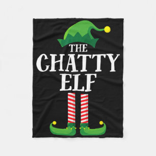 Chatty Elf Matching Family Group Christmas Party F Fleece Blanket