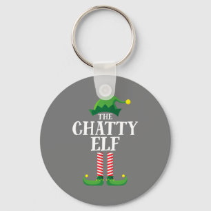 Chatty Elf Matching Family Group Christmas Party Keychain