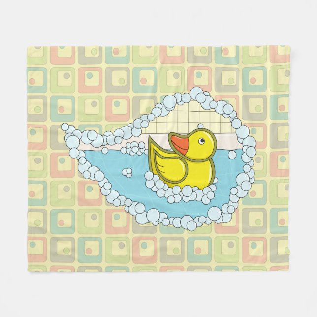Chaucer the Rubber Duck Fleece Blanket (Front (Horizontal))