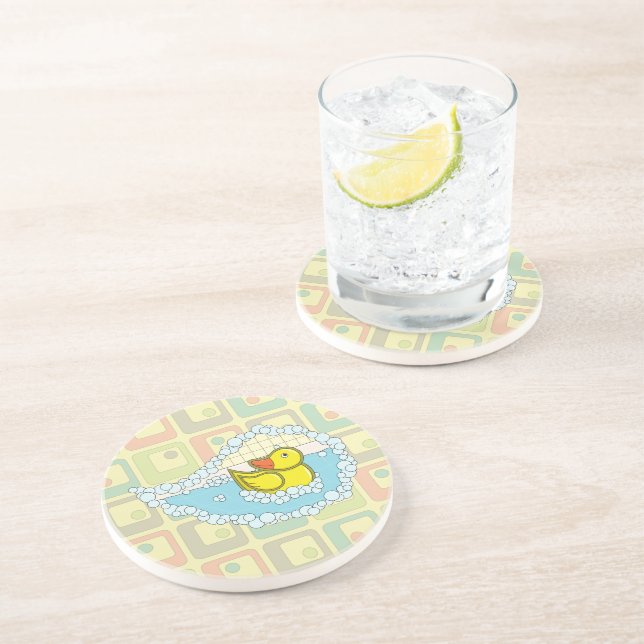 Chaucer the Rubber Duck Sandstone Coaster (Side)