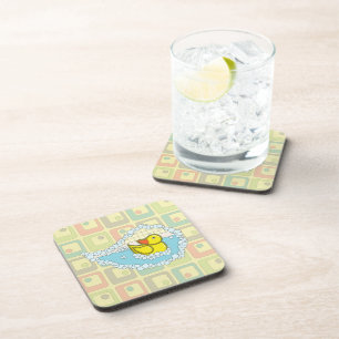 Chaucer the Rubber Duck Square Coaster