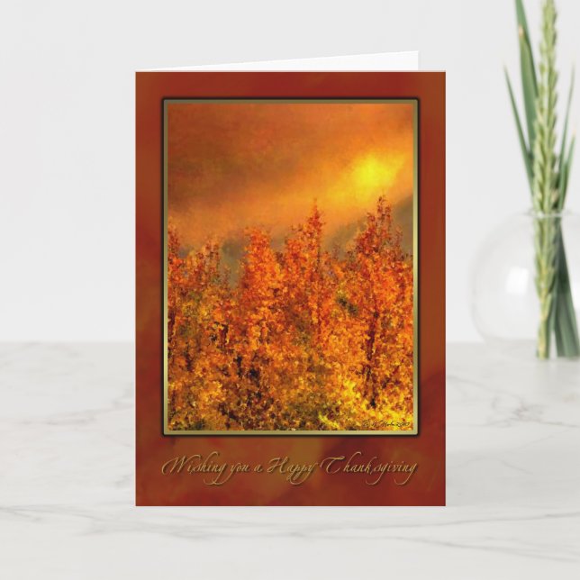 Chaud automne jour Thanksgiving carte (Devant)
