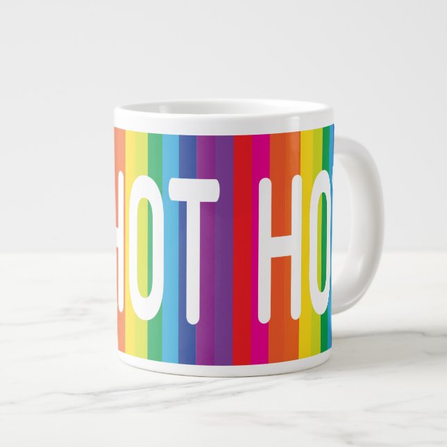Chaud chaud Rainbow Jumbo Mug (Devant droit)