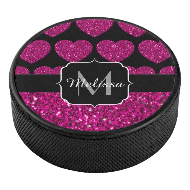 Chaud coeur rose faux pétille motif Monogramme (3/4/2016 12:00:00 AM)