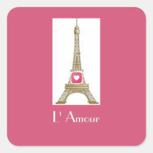 Chaud Coeur rose Paris Tour Eiffel Sticker