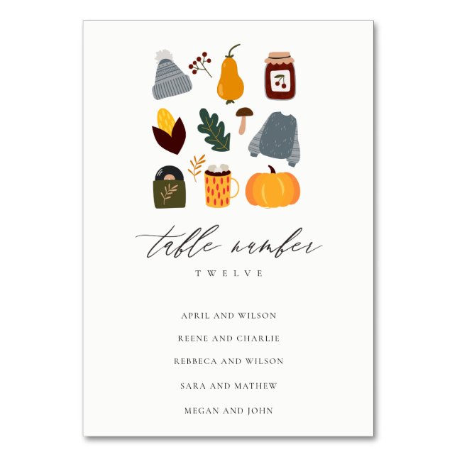 Chaud Cosy Automne Essentiel Mariage Carte de sièg (Par défaut)