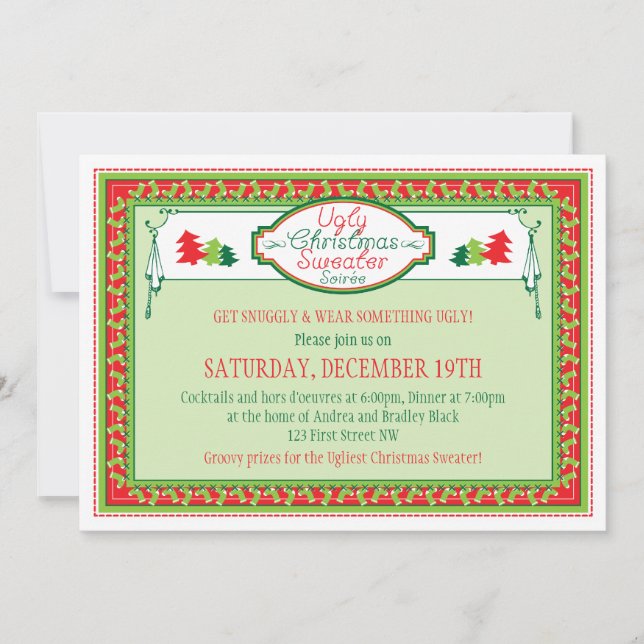 Chaud de Noël moche Fête Invitation (Devant)