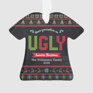 Chaud moche Noël Nordic Knit Nom Chalkboard