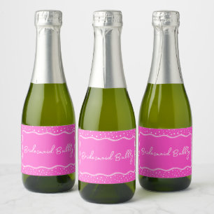 Chaud Pin Bridesmaid Bubbly Mini Étiquette de vin 