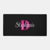 Chaud rose blanc et noir mignon Monogramme moderne