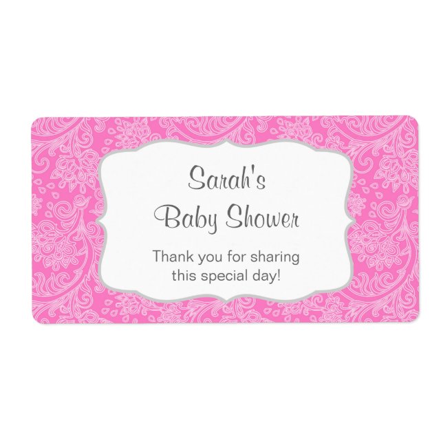 Chaud rose Damask Bouteille d'eau préférez u perso (Devant)