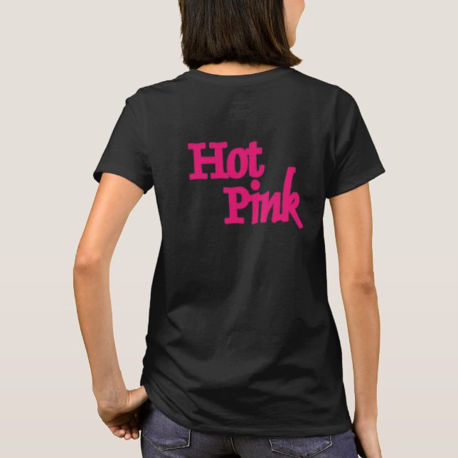 Chaud rose femmes noir t-shirt dos (Dos)