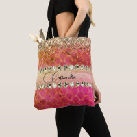 Chaud rose Orange Glitter Diamond Bling Sac fourre