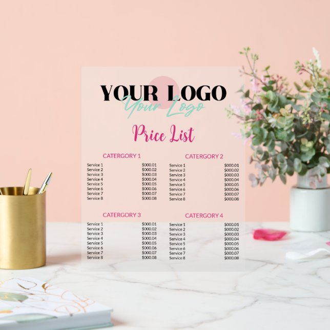 Chaud Rose votre logo Salon Prix (Mariage)