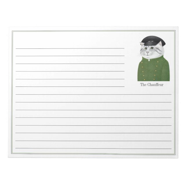 CHAUFFEUR CAT 11x8.5 Notepad + Lines (Front)