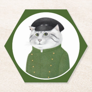 CHAUFFEUR CAT Hexagon Paper Coasters 