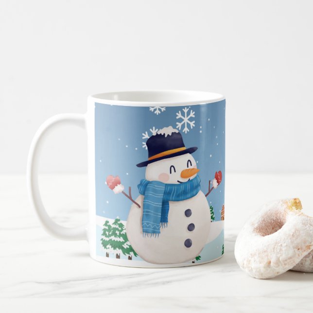 Chauffeur de neige d'hiver Mugs (Avec donut)