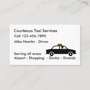 chauffeur de taxi Cartes de visite simples