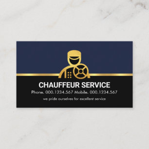Chauffeur Gold Border Driving Line Business Card