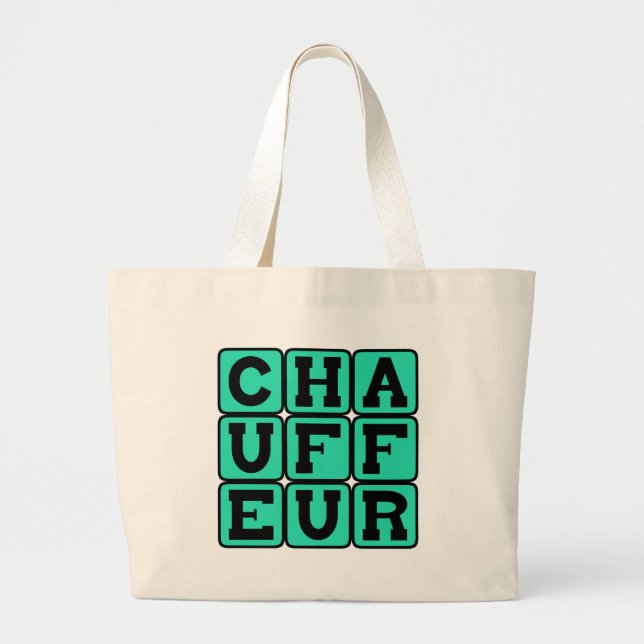 Chauffeur, Limo Driver Large Tote Bag (Front)