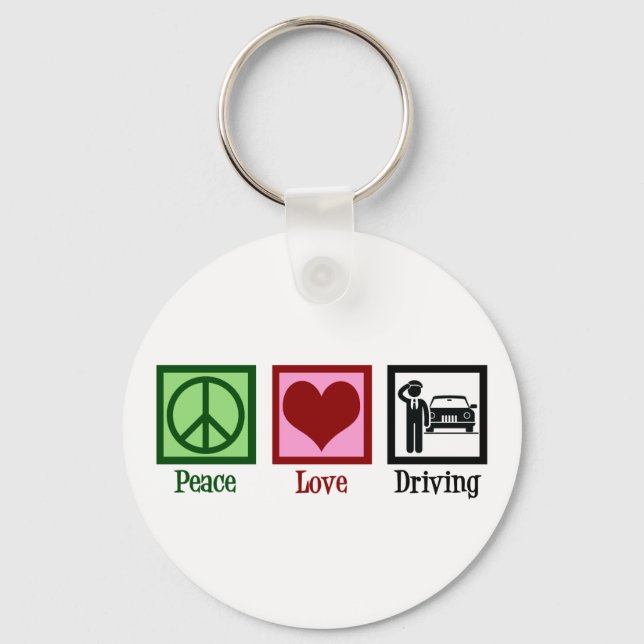 Chauffeur Peace Love Driving Business Keychain (Front)