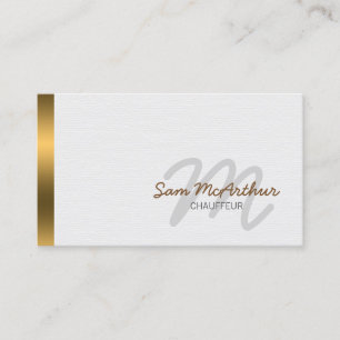 Chauffeur Transportation Gold Cursive Monogram Business Card