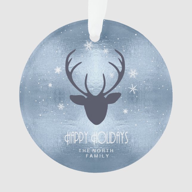 Chauffeurs de cerfs Silhouette & Snowflakes Blue I (devant)