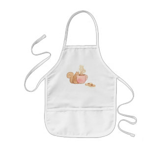 Chauncey the Squirrel Sipping Coffee Apron