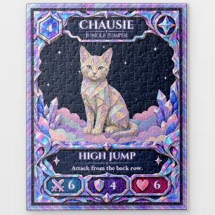 Chausie Cat, Rainbow Foil Art Jigsaw Puzzle