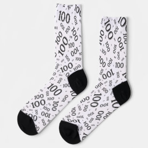 Chaussette 100e anniversaire Noir Random Numéro Motif