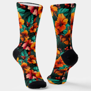 Chaussette #14 Chaussettes d'équipage à motifs floraux
