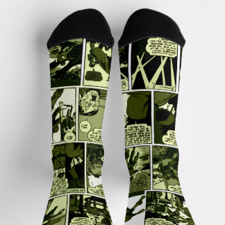 Chaussette 1940's Green Lama Comic Strip Socks