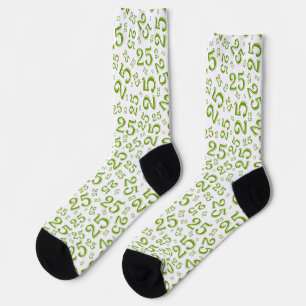 Chaussette 25e anniversaire Green Random Numéro Motif