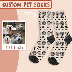 Chaussette 2 Chiens 2 Noms photo personnalisée de chien sur i