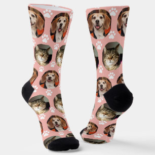 Chaussette 2 Empreintes de pattes de photo pour animaux de co
