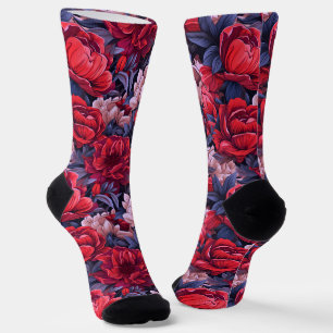 Chaussette #39 Chaussettes d'équipage à motifs floraux