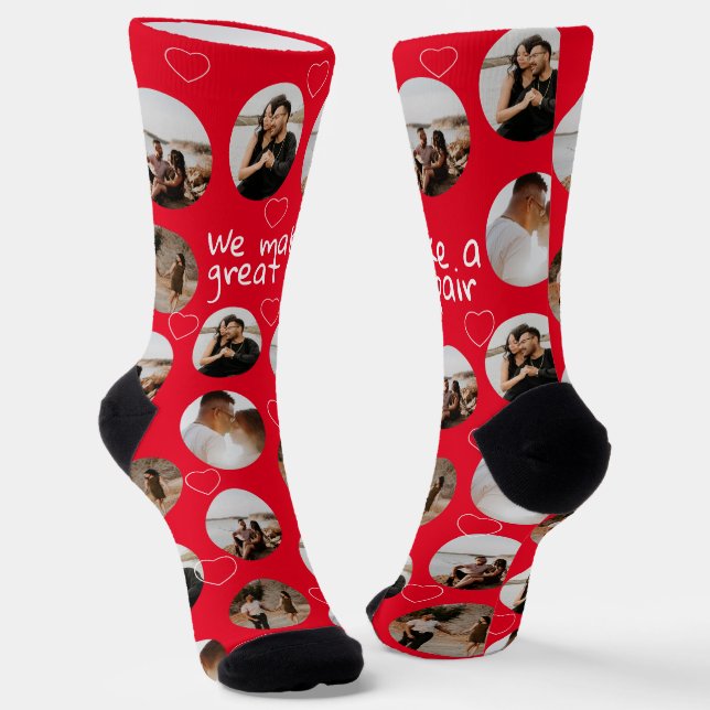 Chaussette 4 Collage De Photo Nous Faisons Une Grande Paire (Angulaire)