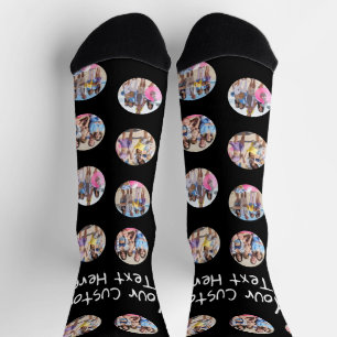 Chaussette 4 Collage photo et texte personnalisé