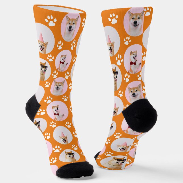 Chaussette 4 Collage photo Faites votre propre chien amusant  (Angulaire)