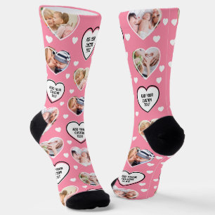 Chaussette 4 Heart Photo Motif Faites Votre Propre Fun Rose