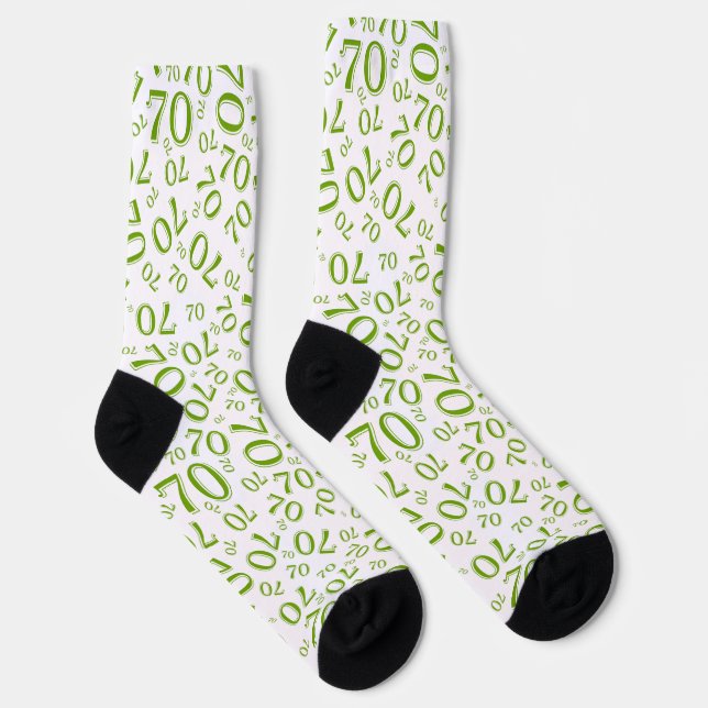 Chaussette 70e anniversaire Green Random Number Motif (Droite)