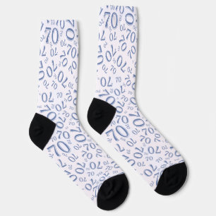 Chaussette 70e anniversaire Motif du numéro bleu aléatoire
